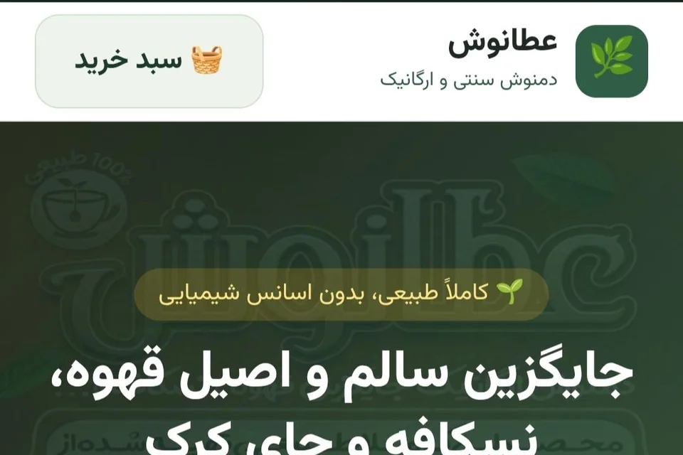 نمونهکار طراحی سایت دمنوش عطانوش